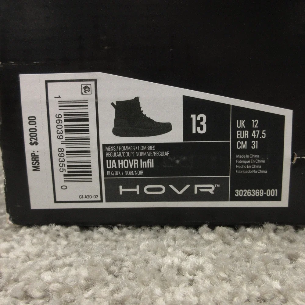 Under Armour UA HOVR Infil Military Tactical Boots Black 3026369-001 Mens 13 NEW